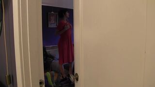 Dominating slut fuck slender brunette with a toy - 1 image