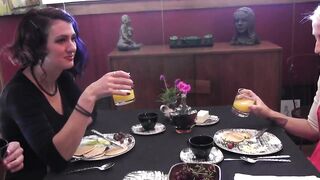 Dominating slut fuck slender brunette with a toy - 2 image