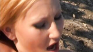 Lesbian duo eat pussy and  fuck using dildos outdoors - 7 image