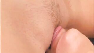 Hot lesbian bimbos lick and finger each other's holes in bed