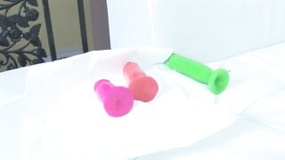 Amateur lesbian scene with toys and big natural tits - 9 image