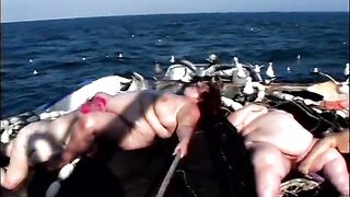 Horny BBW lifeguards fuck each other on the deck with toys - 10 image