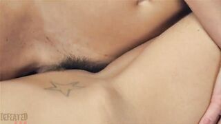 2 blonde pussies - hot exhausting scissoring match