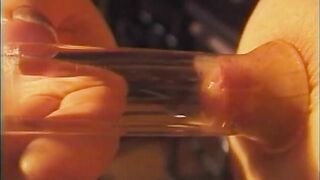 Dominatrix bends slave over chair and smacks her ass