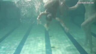 Russian lesbian girls swimming in the pool - 3 image