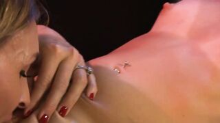 Cougar Kitten Lesbian Fuck Behind the Jail Bars - 9 image