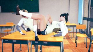 6 SchoolGirls & 2 Teachers Tribbing Orgy - 11 image