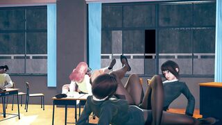 6 SchoolGirls & 2 Teachers Tribbing Orgy - 2 image
