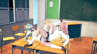 6 SchoolGirls & 2 Teachers Tribbing Orgy - 8 image