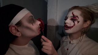 HALLOWEEN PARTY WITH THE CLOWN OF EVIL, ATTACKING ALL THE HORRY-FULL GIRLS - 14 image