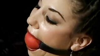 Two busty blondes dominate sexy brunette on a couch