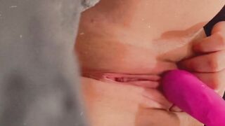 playing with my pink tight wet little pussy - 3 image
