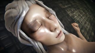 Riven & Ciri very wet lesbian sex under the fountain - 12 image