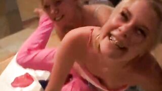 Teen pajama party lesbians get naked together - 10 image