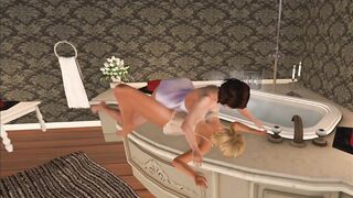 Pantyhose Catfight and Bath Scene - 7 image