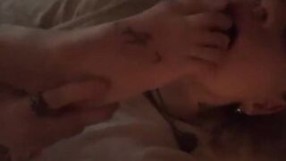 REAL LESBIAN COUPLE\FOOTFETISH\TATTOO\RUSSIAN my girl tickles me with her legs - 3 image