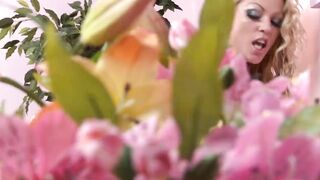 Long haired blonde cherishes having huge toys rub against her walls - 15 image