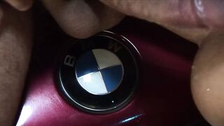 Hard fuck on the hood of the old BMW - 1 image