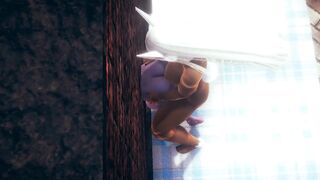 My Hero Academia Hentai - Mina Ashido Blowjob and Fucked through a wall by Usagiyama Futanari  - Manga Anime Asian Japanese Lesbian Futa Game Porn - 11 image