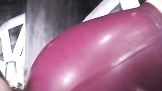 Brunette dominatrix has a sexy slave slut in stockings to play with - 2 image