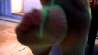 girls tease you with their feet then show their bare soles - 1 image