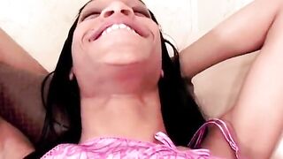 Kinky babes have cream licking food fetish session in the kitchen - 10 image