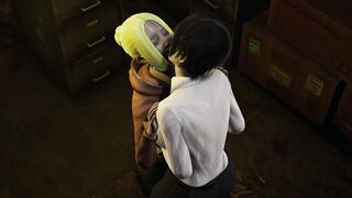 Mikasa throws herself kissing Annie wildly touch tits/cunnilingus/ cumming - 2 image
