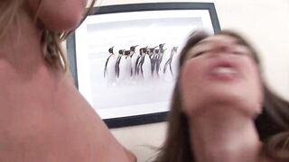 Two Small Tits Hot and Horny Tight Ass Erasmus College Girls take their Big Dildo and Strap on for Anal Sex Orgasm Ride - 5 image