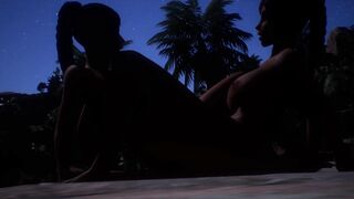 Jungle Life Lesbian Day 1 Night EP4 (Scissoring, Stand Up Tits Sucking) - 13 image