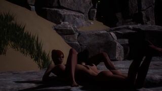 Jungle Life Lesbian Day 1 Night EP4 (Scissoring, Stand Up Tits Sucking) - 9 image