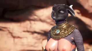 Lesbian Dragon Girl tail fucks Dragon Girl - 2 image