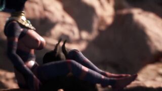 Lesbian Dragon Girl tail fucks Dragon Girl - 4 image