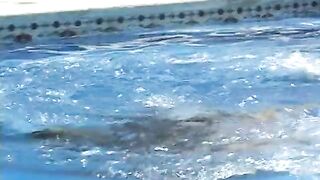 Lesbian school girls lick pussy in the pool - 4 image