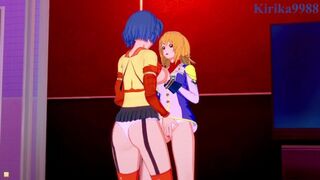 Cagalli Yula Athha and Kusuha Mizuha have an intense lesbian play - Gundam SEED & SRW Alpha Hentai - 1 image