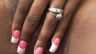 Horny ebony girls happy using clit stimulator - 8 image