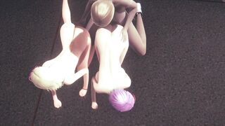 Uncensored Hentai - Tanami suck a futanati girl dick and is fucked in a threesome - 10 image