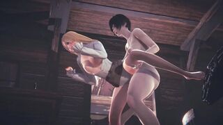 Mikasa (futa) fucks Historia - SNK Hentai - 5 image