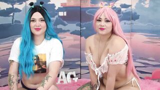 Oral sex competition, lesbians get excited fucking together | Ary Abdul & Peachee Meow - 3 image