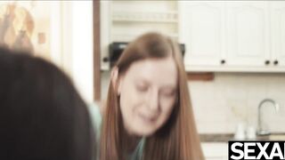 Watch this gorgeous lesbian virgin eat pussy for the first time - 2 image