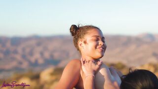 Asian Lesbo Ember Snow Seduces Ebony Teen Michelle Anderson - 12 image