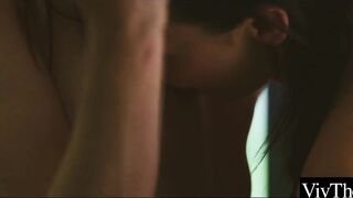 Beautiful brunette pleasures her lesbian lover before sitting on her face - 14 image