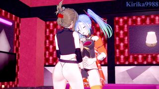 Az Sainklaus and Chitose Kisaragi have an intense lesbian play - Super Robot Wars 30 & V Hentai - 2 image