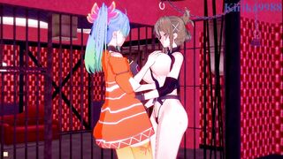 Az Sainklaus and Chitose Kisaragi have an intense lesbian play - Super Robot Wars 30 & V Hentai - 3 image