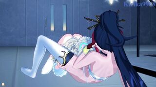 Amari Aquamarine and Kaguya Nanbu have an intense lesbian play - SRW X & OG Saga Hentai - 12 image