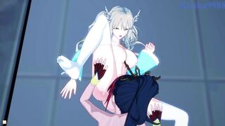Amari Aquamarine and Kaguya Nanbu have an intense lesbian play - SRW X & OG Saga Hentai - 8 image