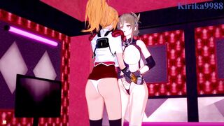 Chitose Kisaragi and Excellen Browning have an intense lesbian play - SRW V & IMPACT Hentai - 4 image