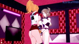 Chitose Kisaragi and Excellen Browning have an intense lesbian play - SRW V & IMPACT Hentai - 5 image