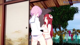 Chiyoda and Shamiko engage in intense lesbian play - The Demon Girl Next Door Hentai - 4 image