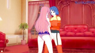 Kusuha Mizuha and Lacus Clyne have an intense lesbian play - SRW Alpha & Gundam SEED Hentai - 2 image