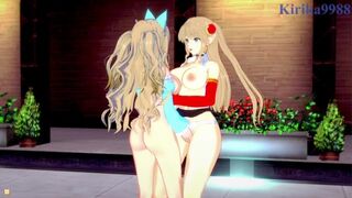 Neige Hausen and Amari Aquamarine engage in Intense lesbian play - Super Robot Wars OG & X Hentai - 1 image